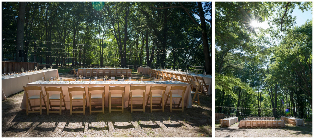 reception space at rustic cabin westmoreland state park virgina wedding