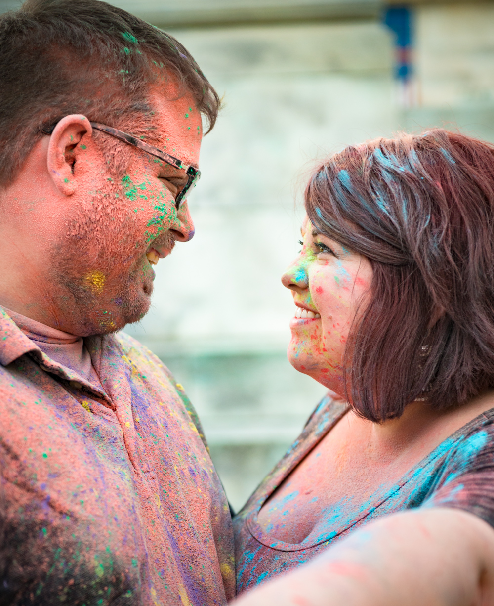 Baltimore Maryland Engagement Photos With Holi Powder Paint