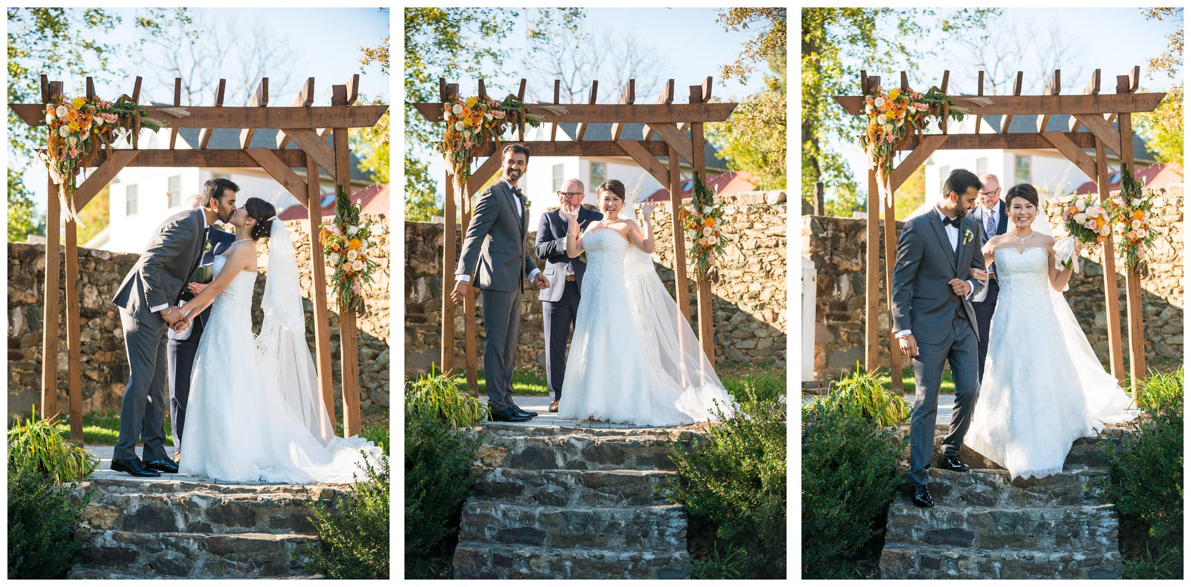 Bride and groom exiting ceremony.