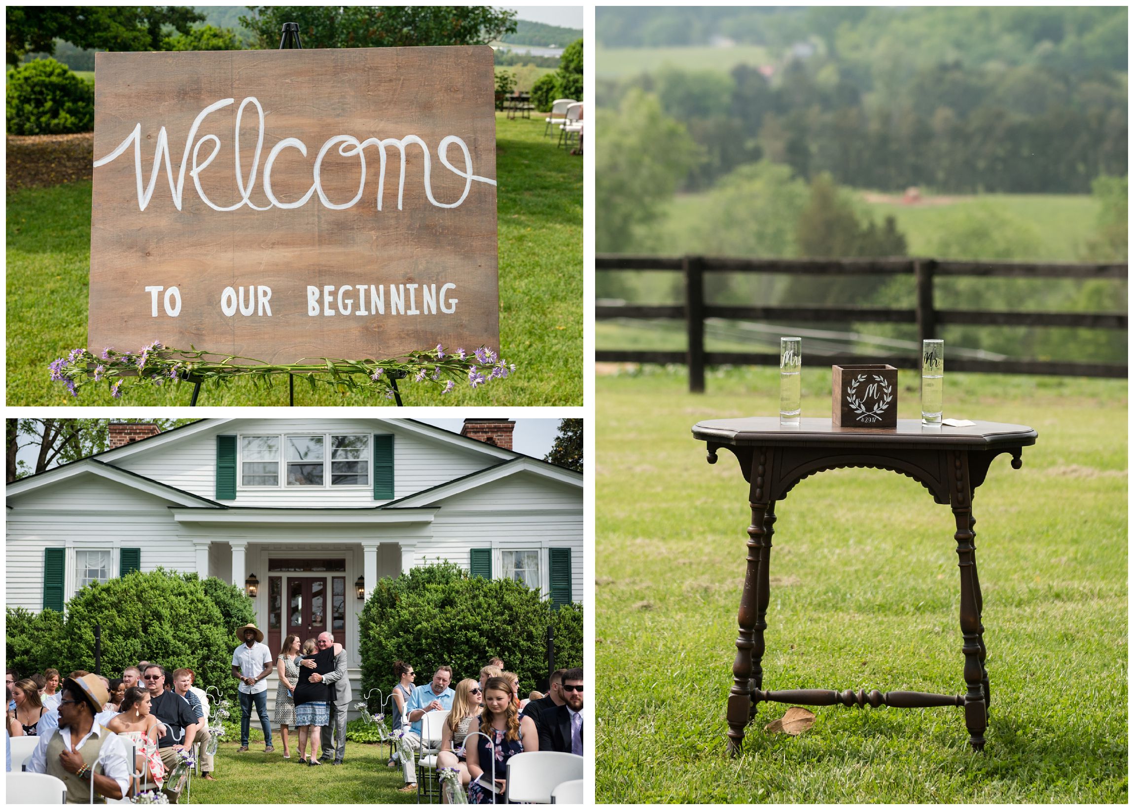 wedding ceremony at Wolftrap Farm in Gordonsville, Virginia