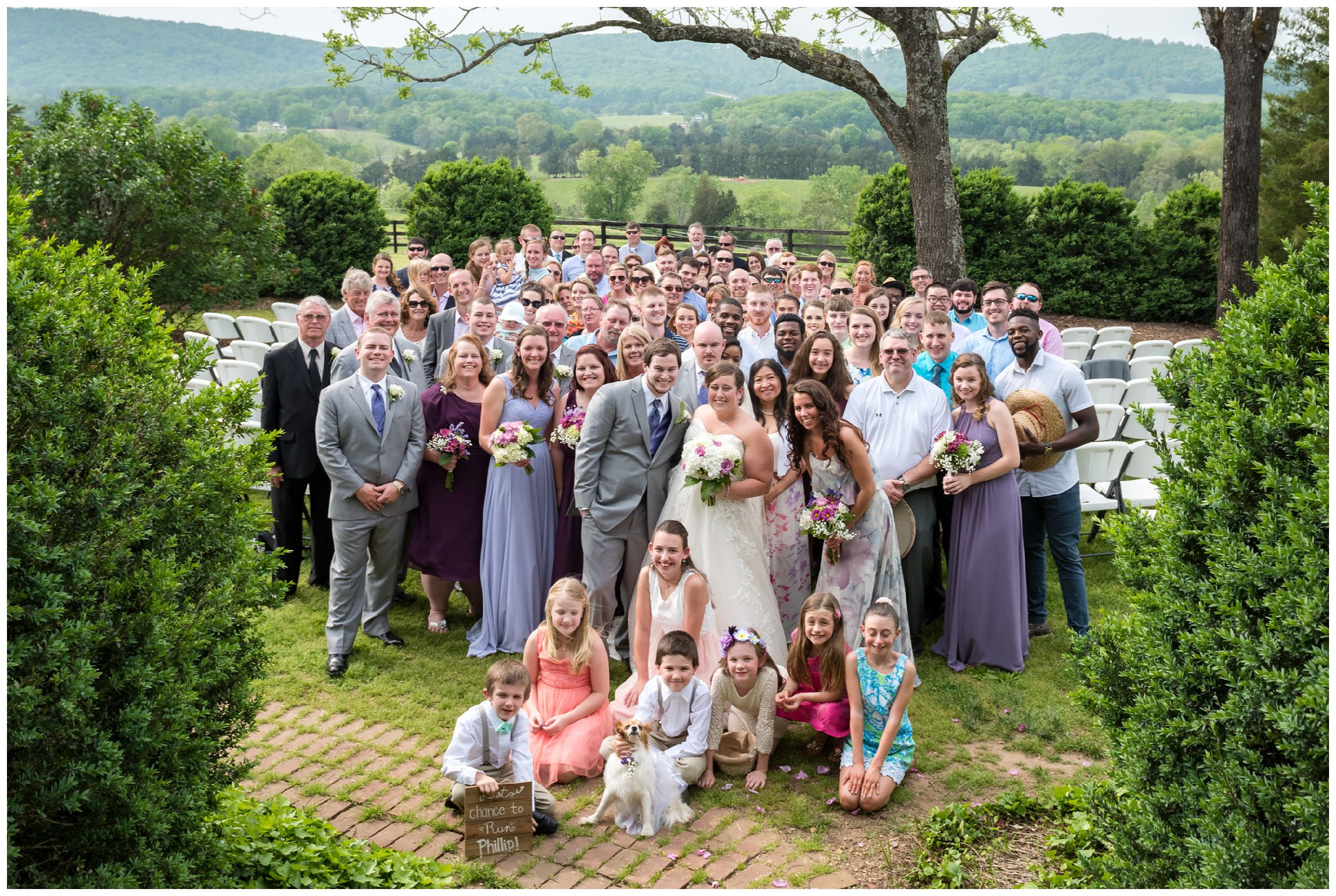 wedding guest at rustic farm wedding