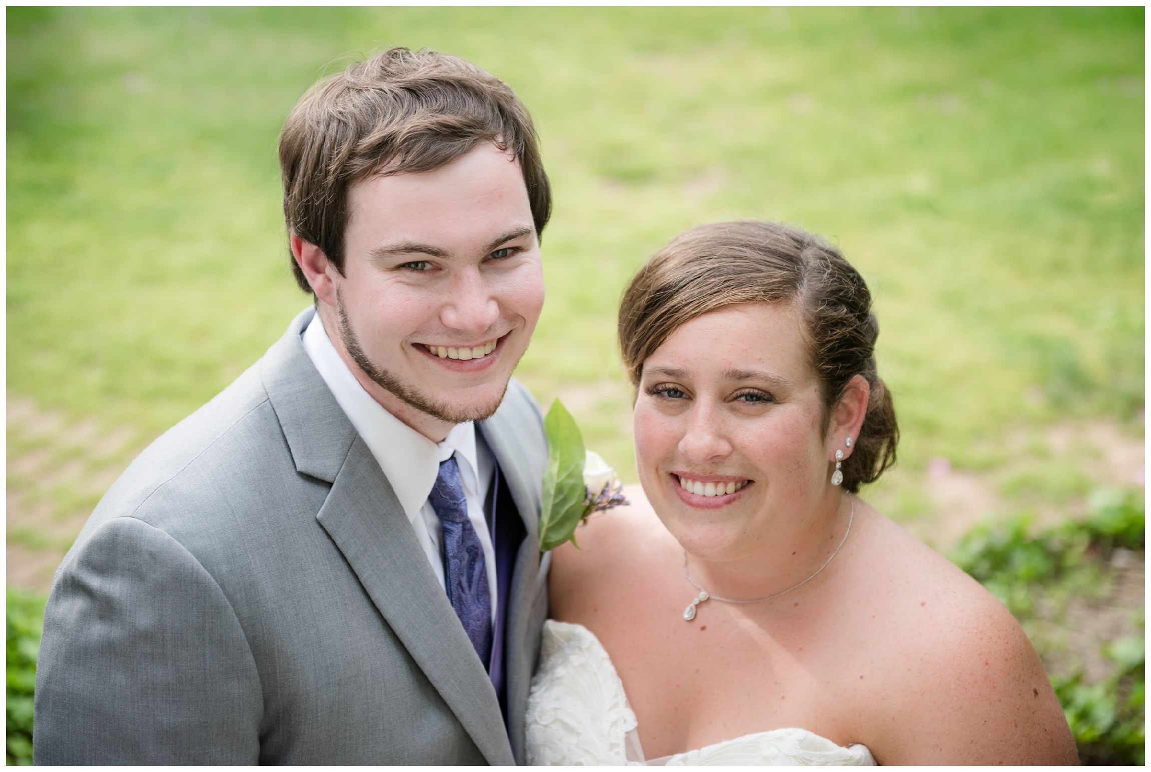 bride and groom portrait on wedding day at Wolftrap Farm