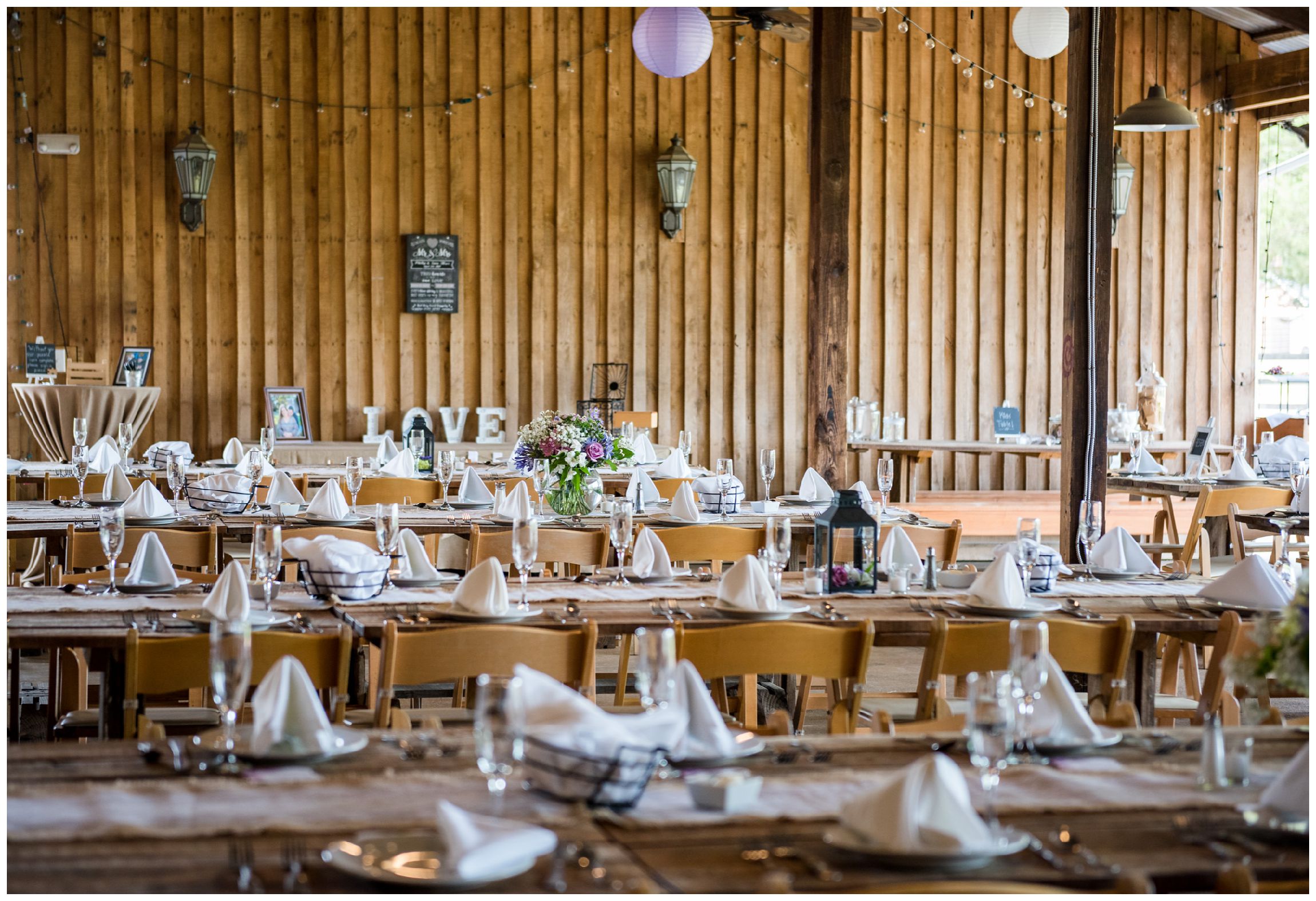 rustic barn wedding reception at Wolftrap Farm in Gordonsville, Virginia