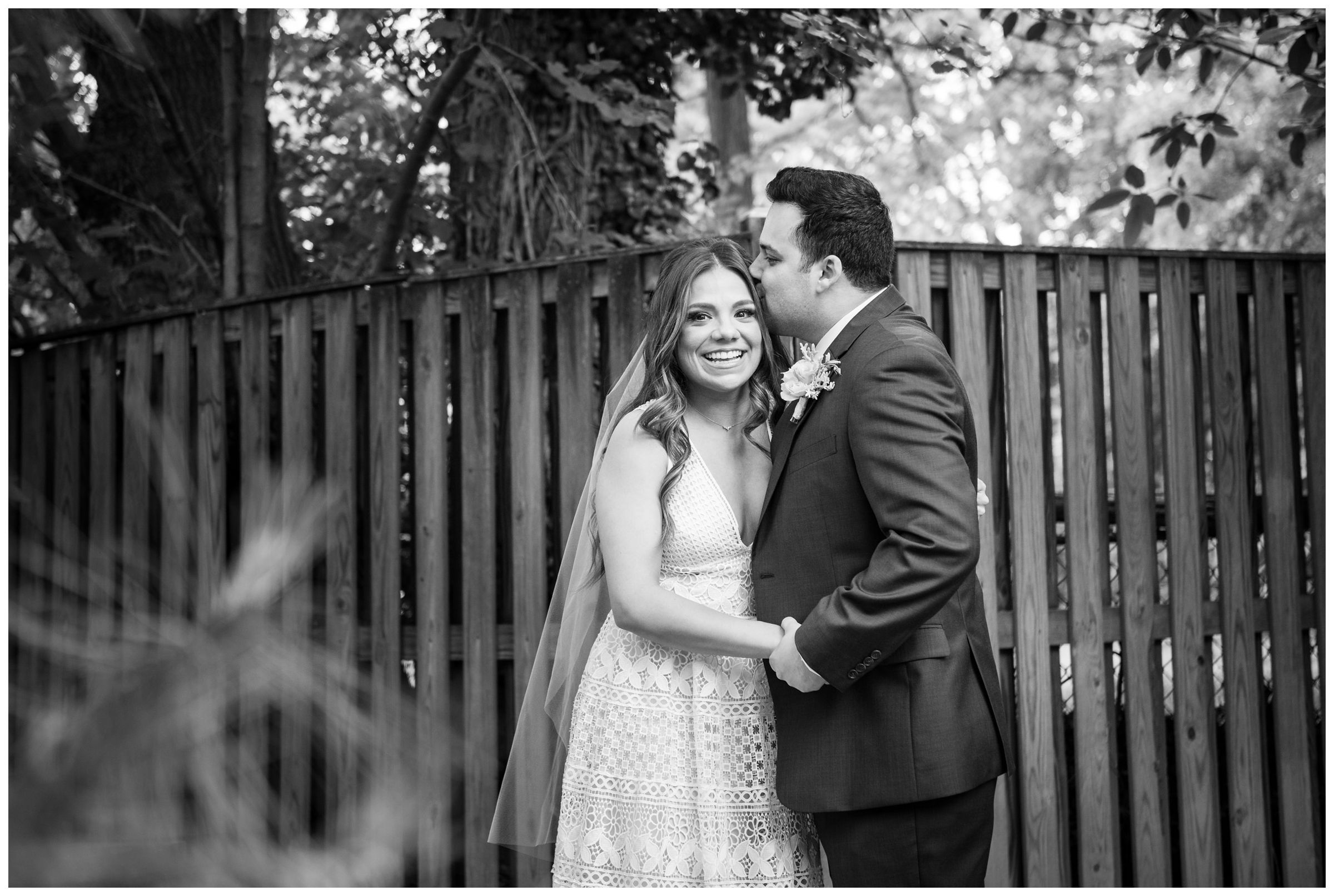 bride and groom sharing first look before wedding at the Unitarian Universalist Church in Arlington, Virginia 