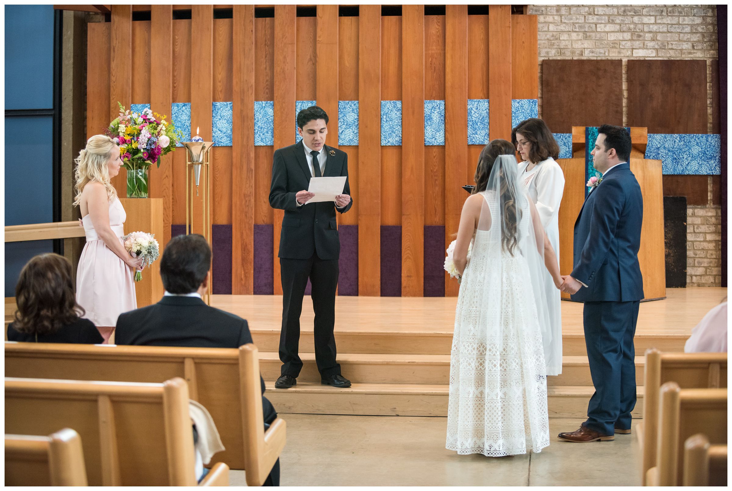 wedding ceremony at the Unitarian Universalist Church in Arlington, Virginia 