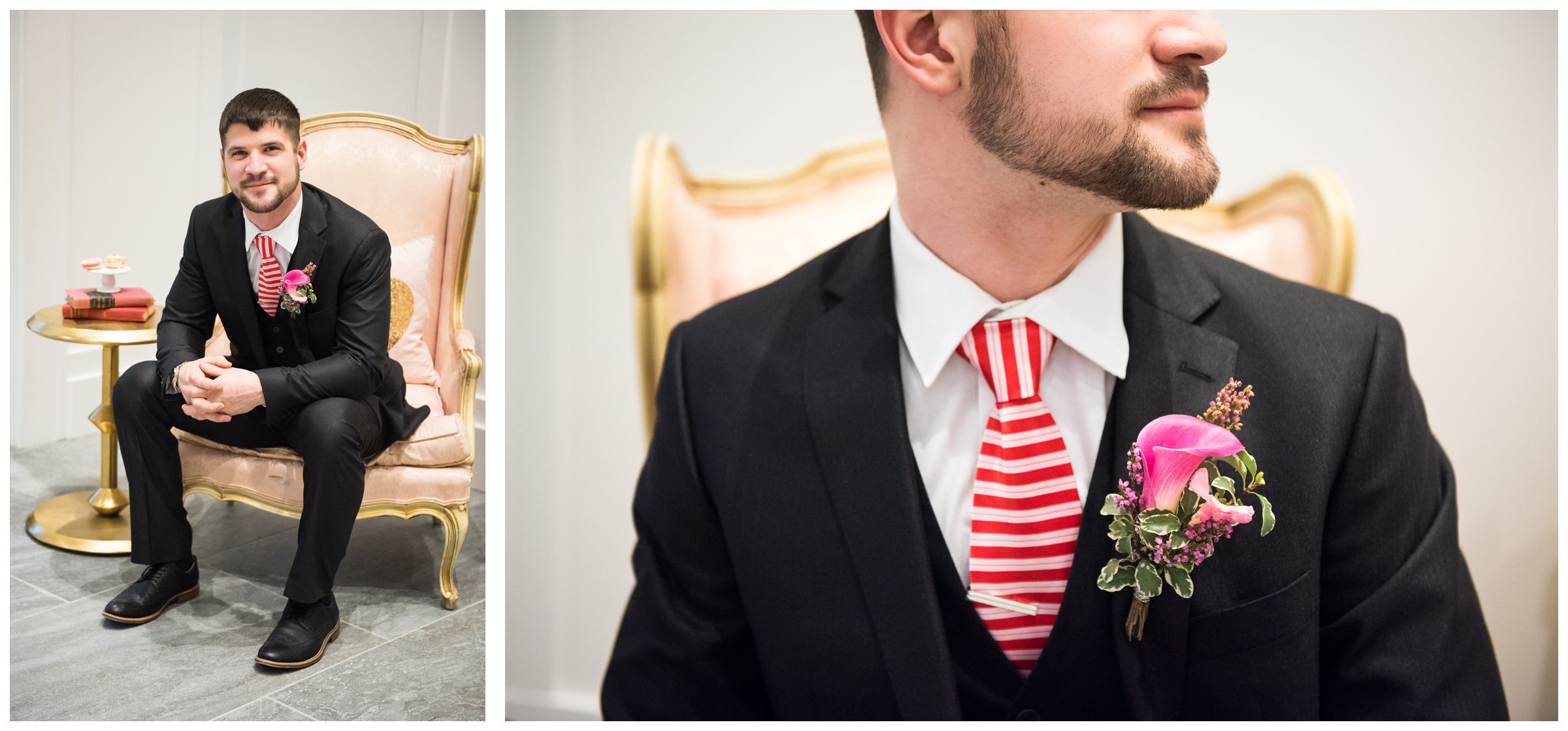 groom at the Estate at New Albany wedding venue near Columbus, Ohio