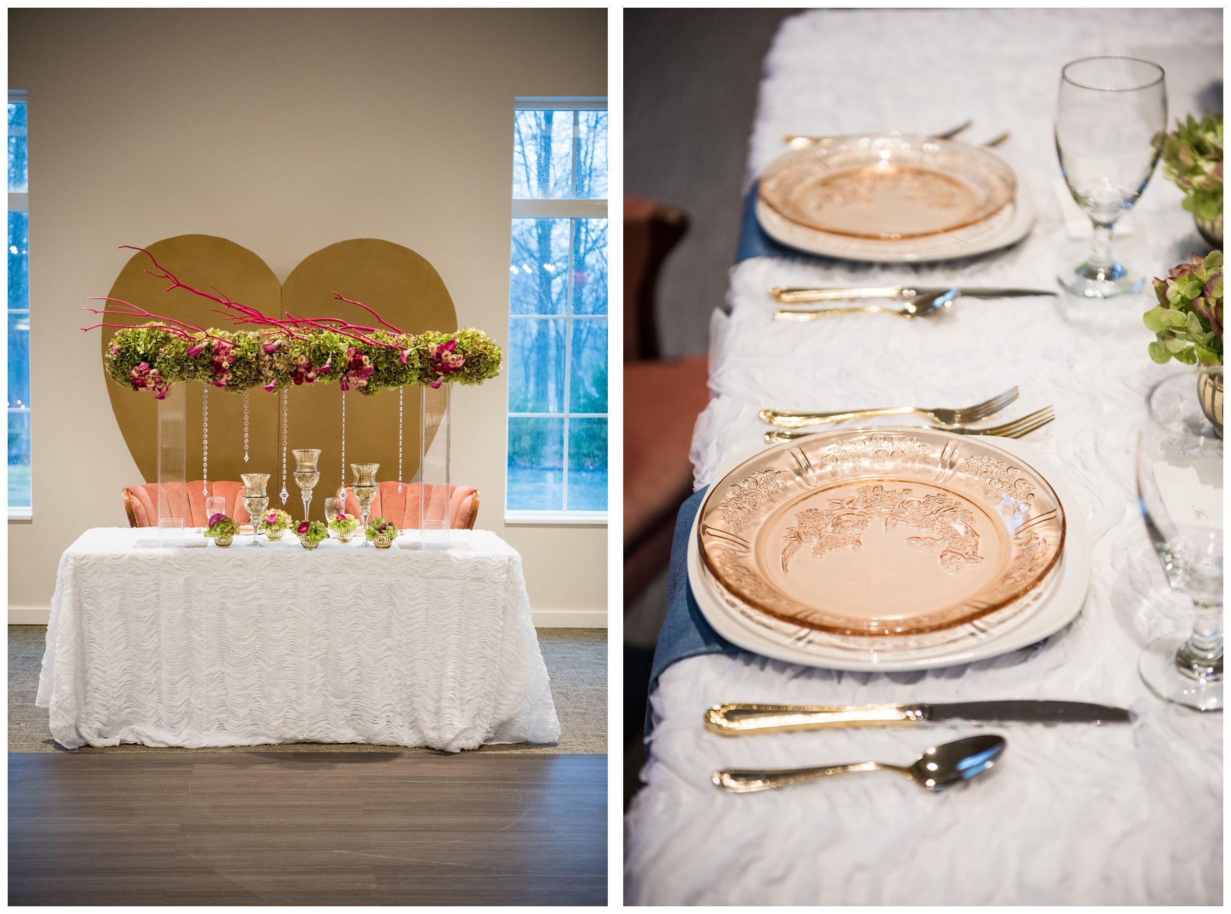 wedding reception decor at The Estate at New Albany