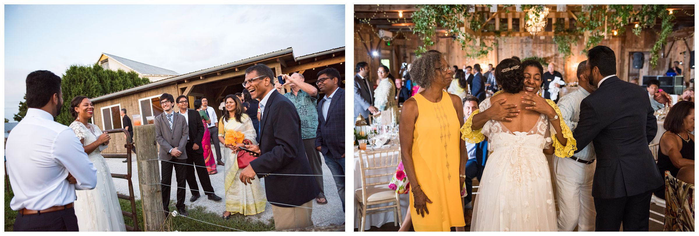 rustic wedding reception at Jorgensen Farms Historic Barn in Columbus Ohio