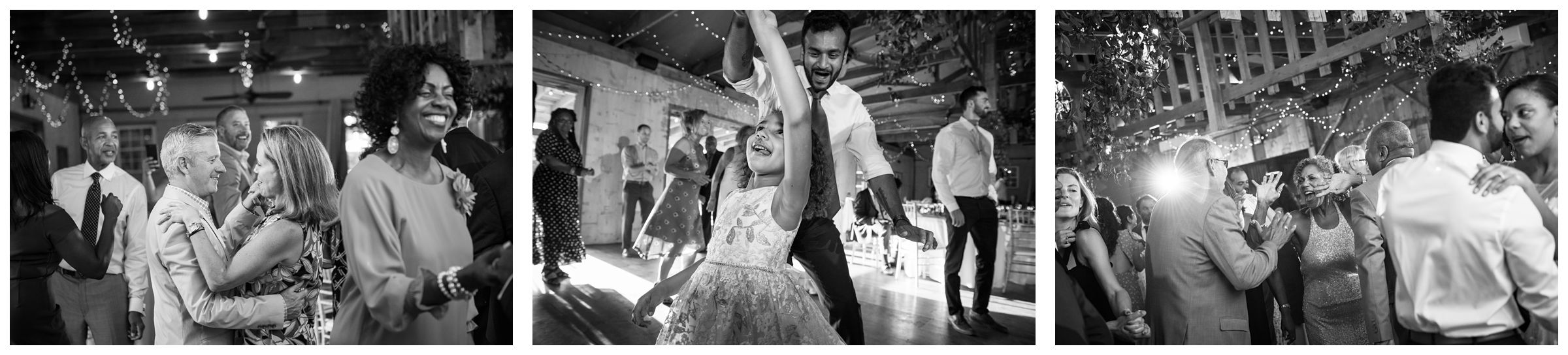 dancing at rustic barn wedding reception at Jorgensen Farms in Columbus