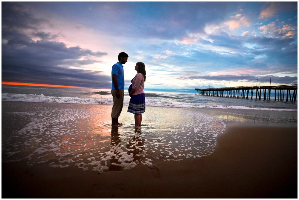 Gopal and Jo maternity photos on Virginia Beach.