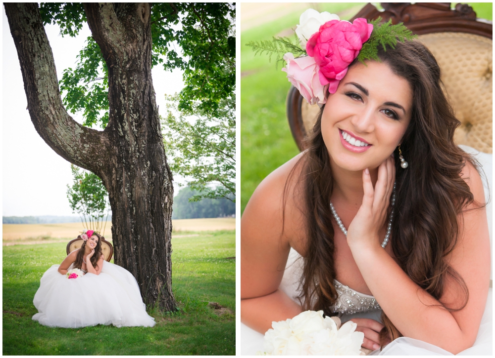 bridal portrats at plantation farmhouse