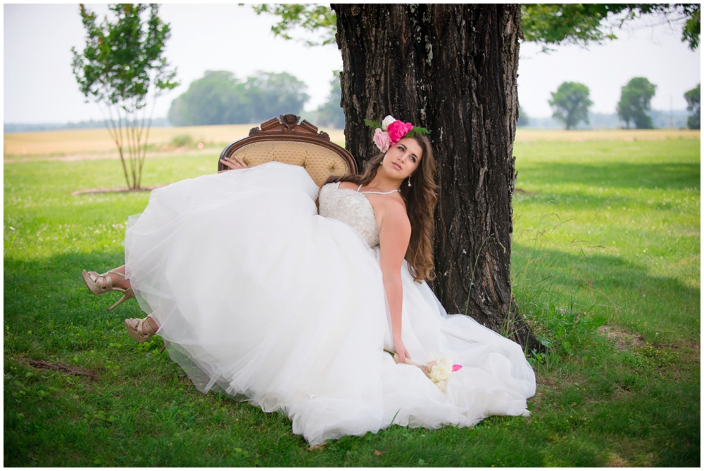 bridal portrats at plantation farmhouse