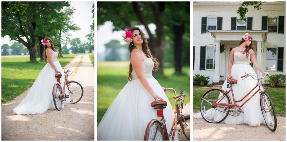 bridal portrats at plantation farmhouse