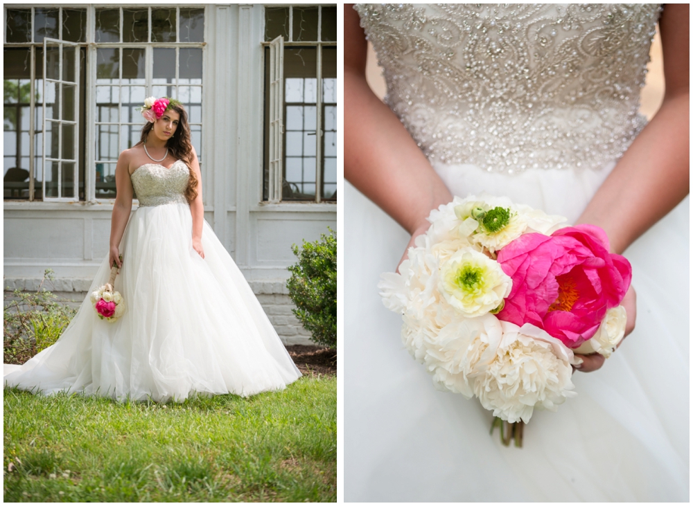 bridal portrats at plantation farmhouse