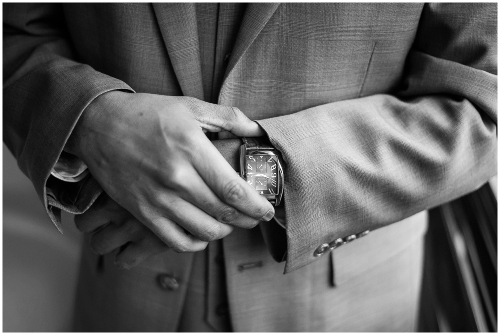 detail of groom's watch