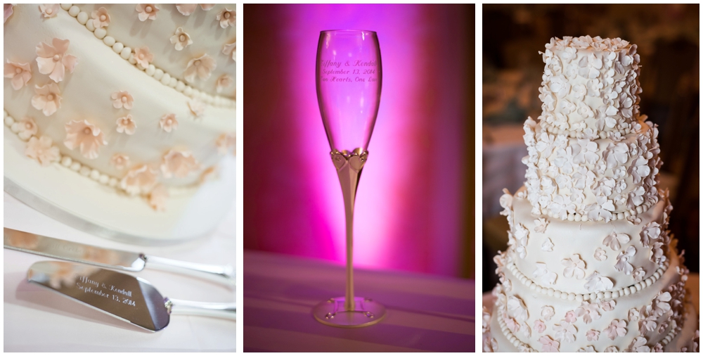 detail of cake and champagne glass