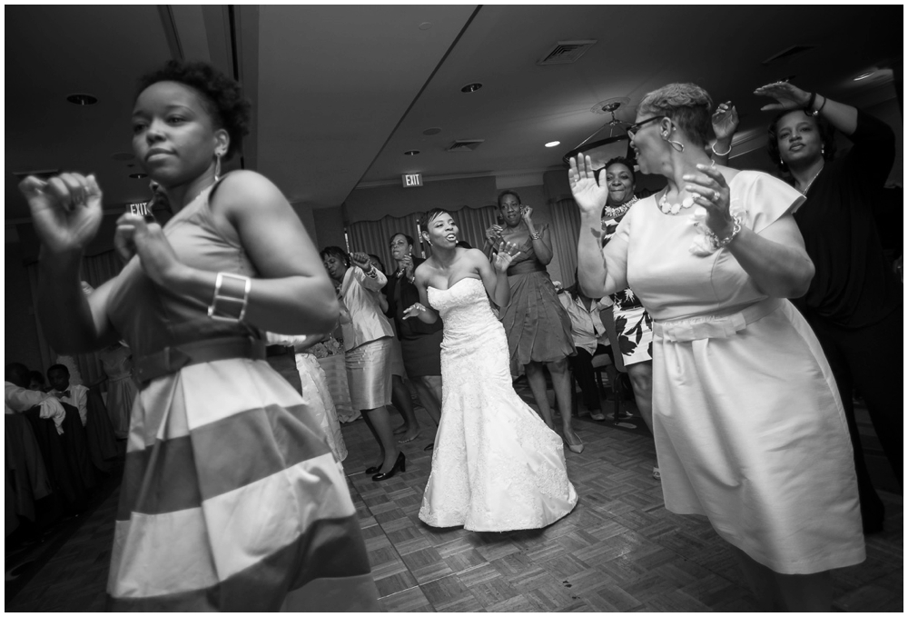 guests dancing at wedding reception