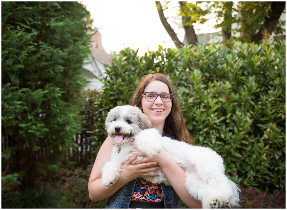 teenage girl with puppy