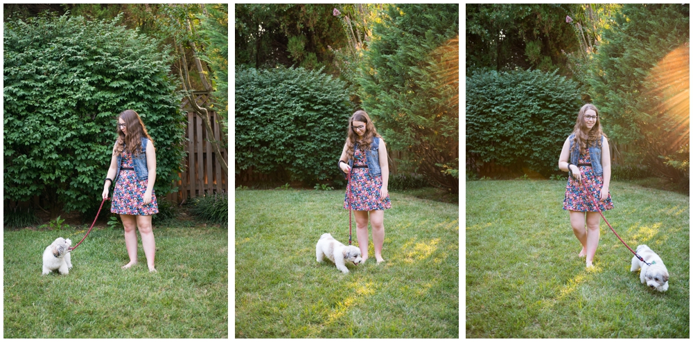 teenage girl with puppy