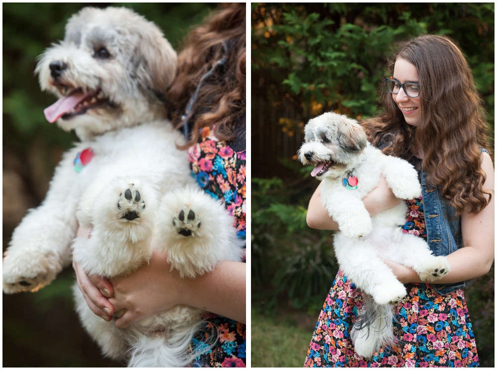 teenage girl with puppy