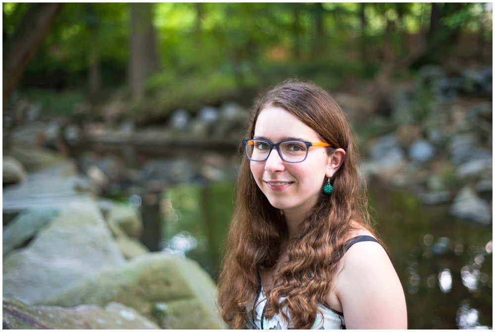 teenage girl portrait near stream