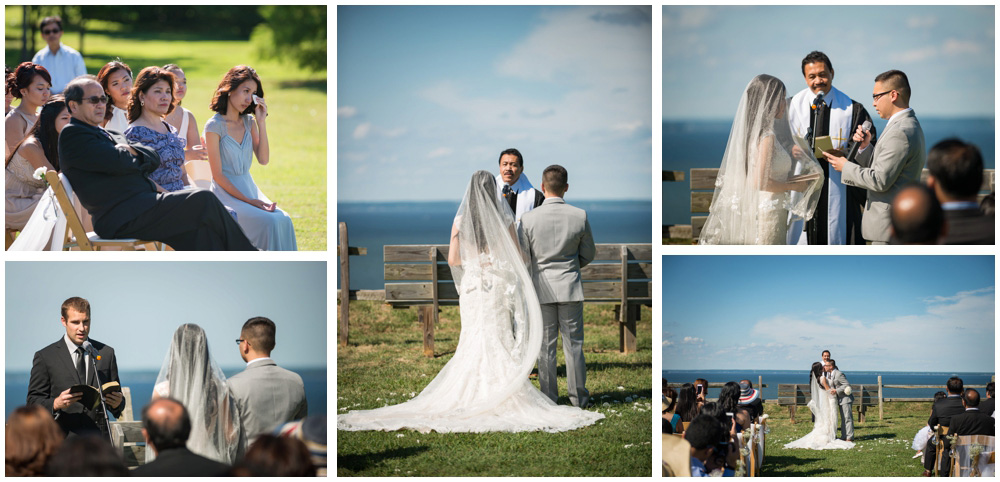 wedding ceremony at rustic cabin westmoreland state park virgina wedding