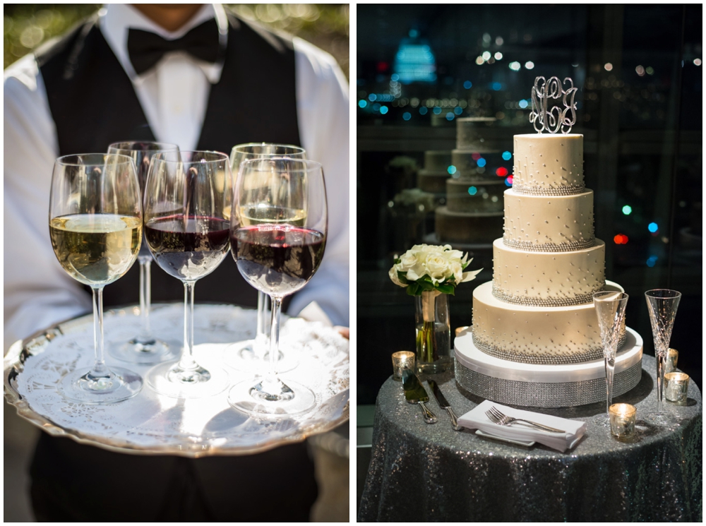 wine and wedding cake