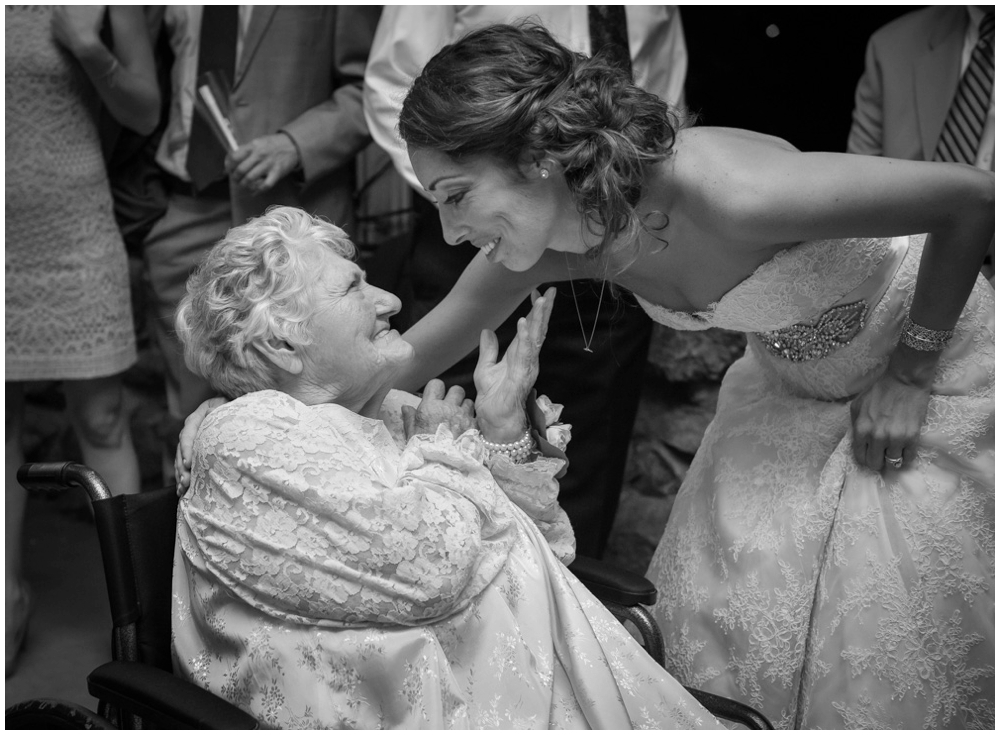 bride and grandma at wedding reception