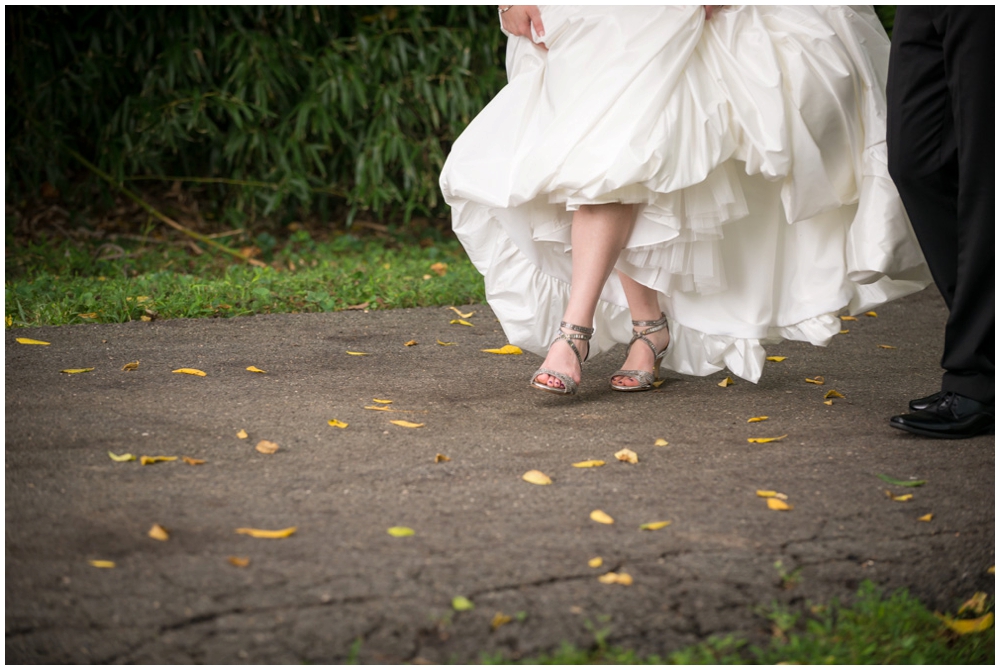 bride and groom walking