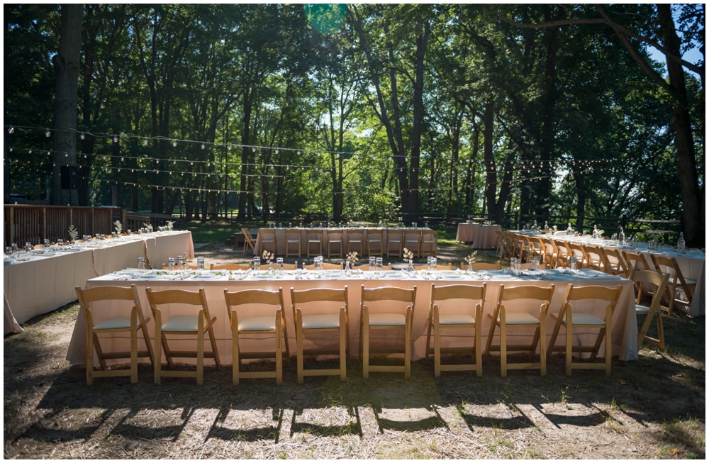 rustic wedding reception at state park