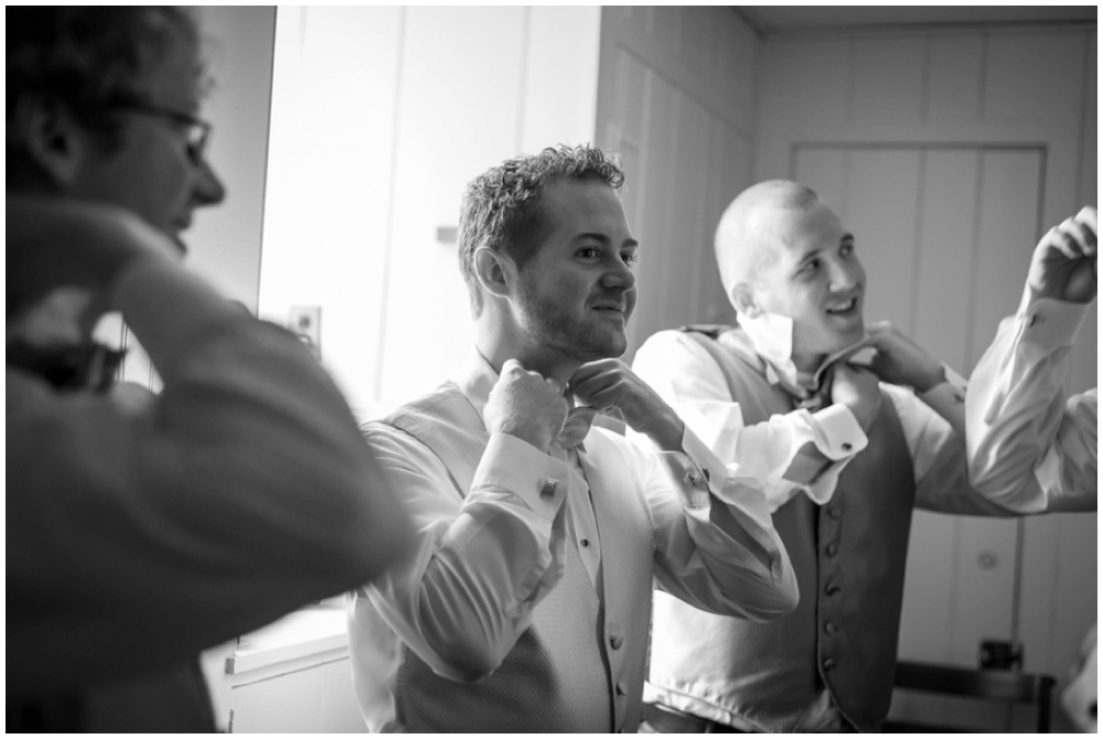 groomsmen getting dressed