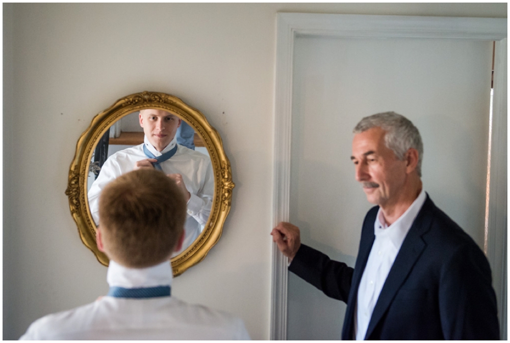 groom getting dressed