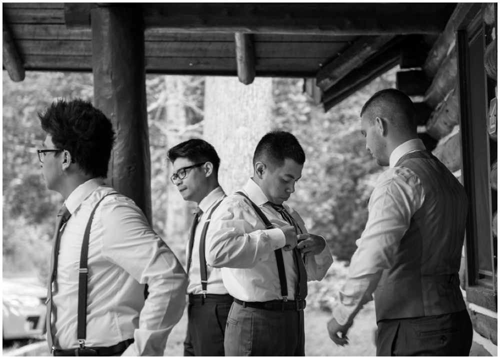 groomsmen getting dressed