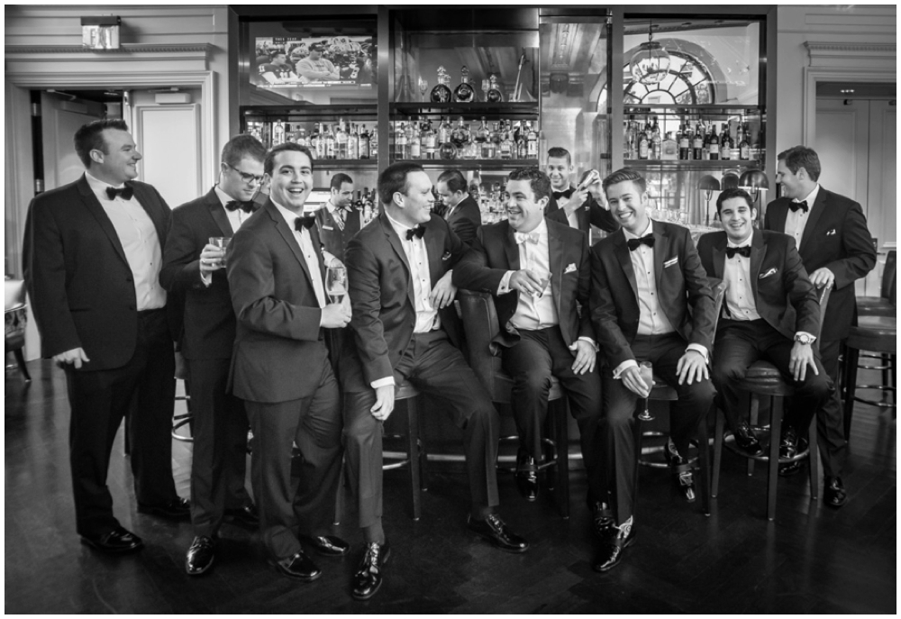 groomsmen at bar