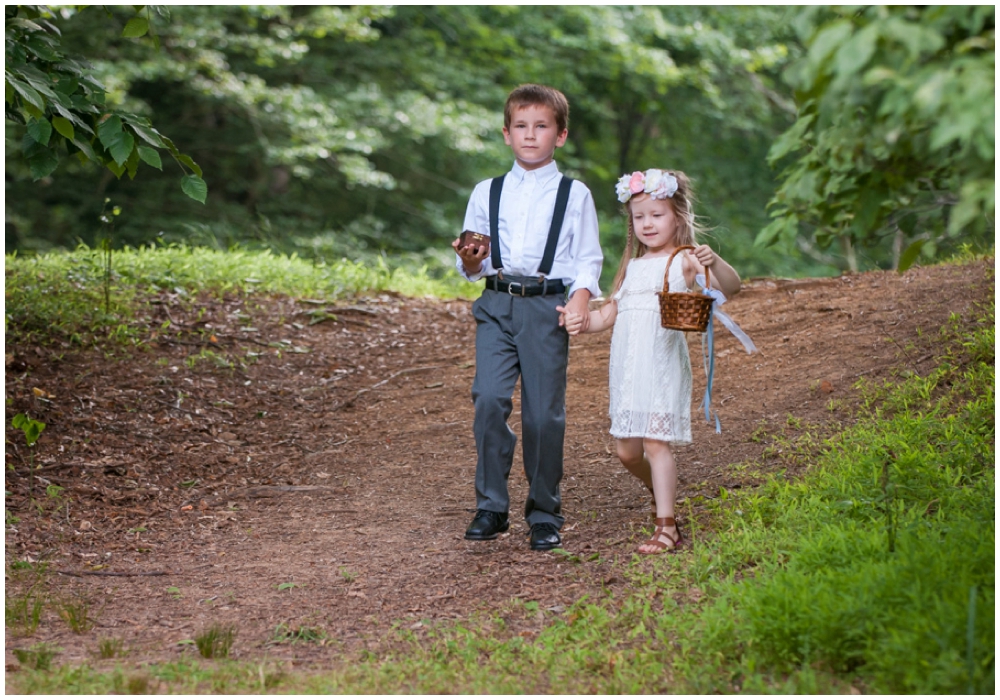 flower girl and ring bearer rustic wedding