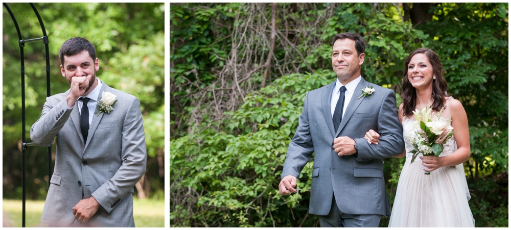 bride and groom entering wedding ceremony