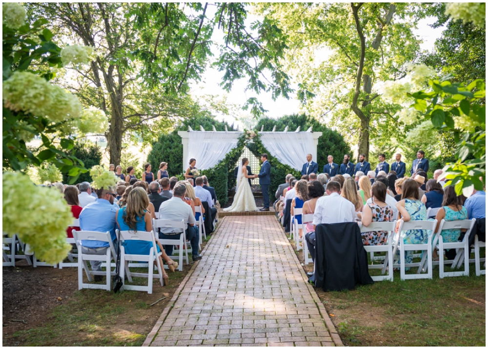 outdoor wedding ceremony in garden