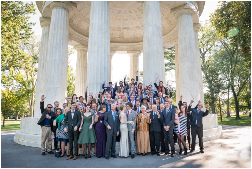 group portrait at monument