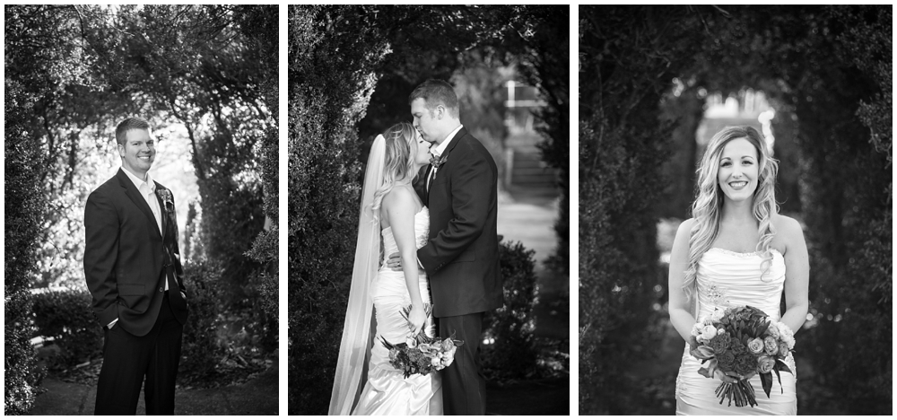 Wedding portraits of bride and groom at Raspberry Plain in Leesburg, Virginia.