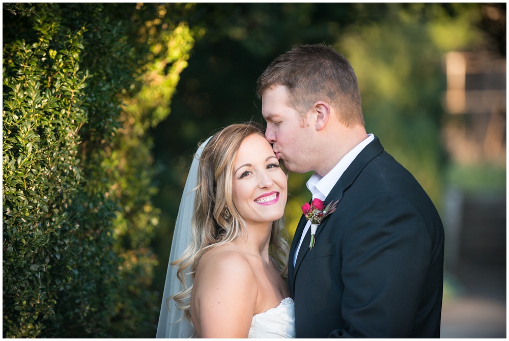 Wedding portraits of bride and groom at Raspberry Plain in Leesburg, Virginia.