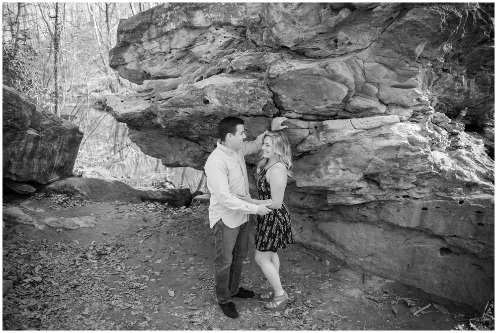 engaged couple at park