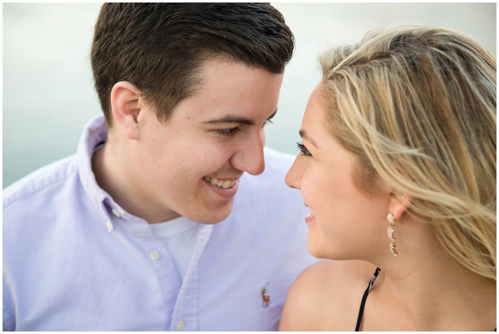 engaged couple closeup