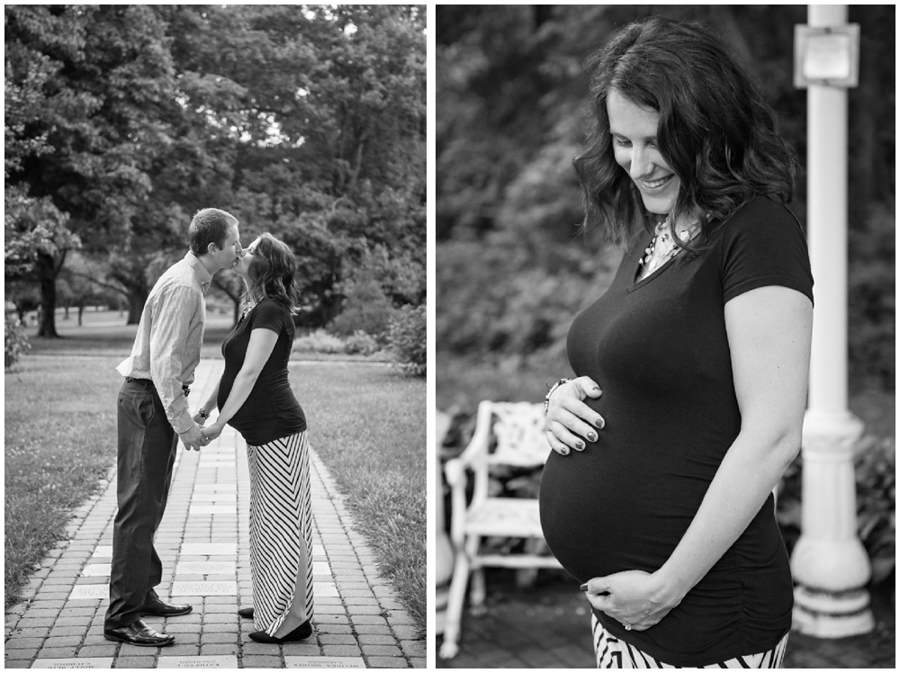 pregnant couple in park