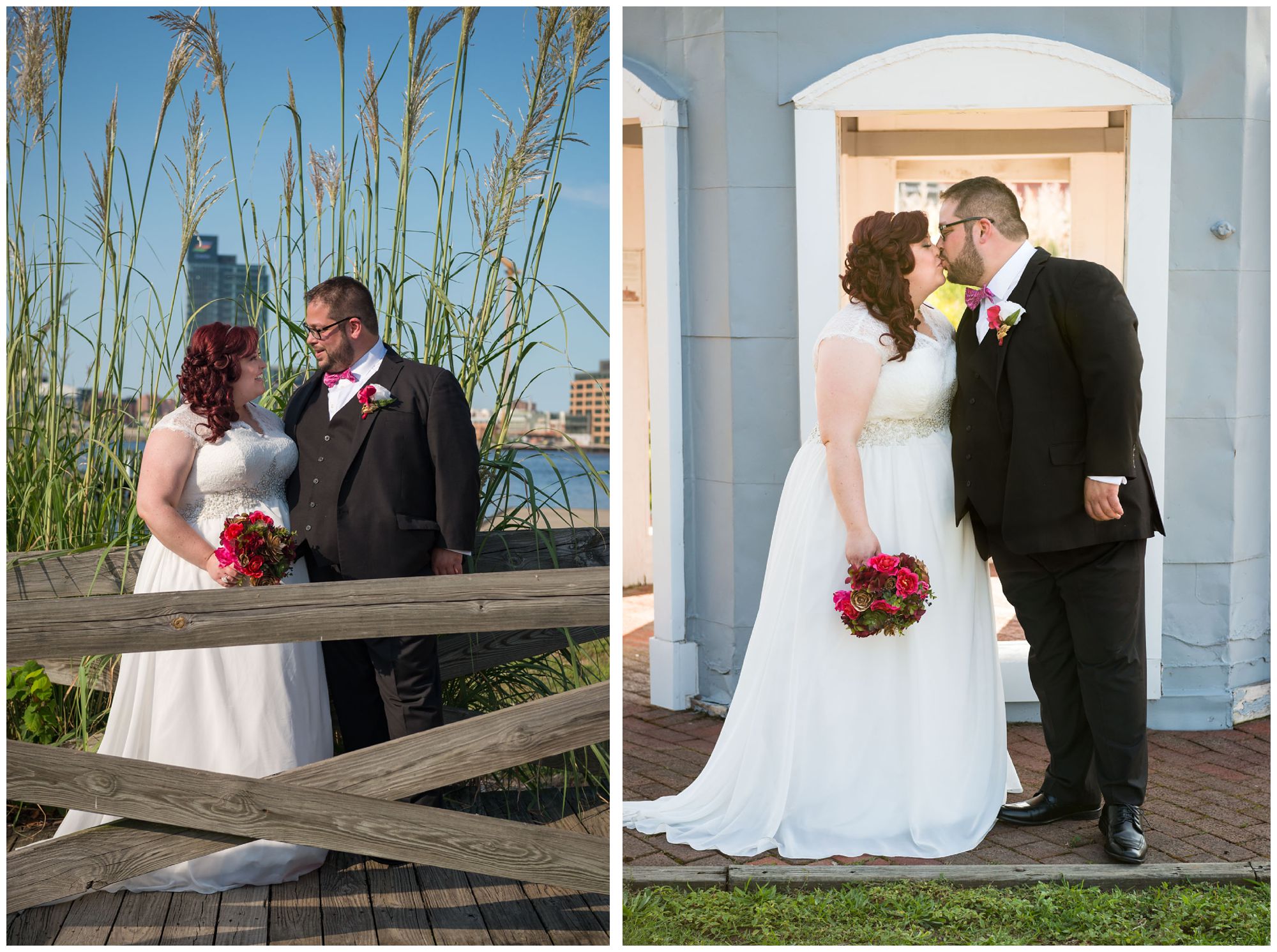 Bride and groom portraits at Baltimore Museum of Industry wedding