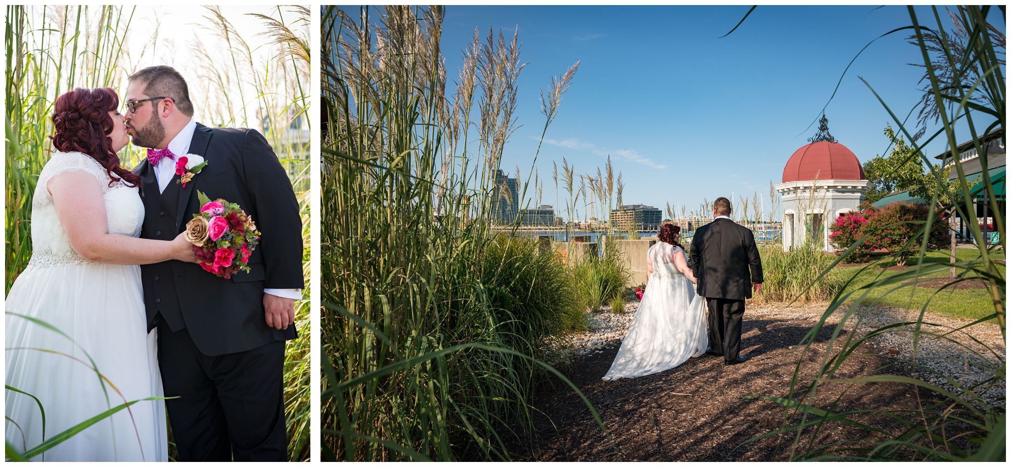 Bride and groom portraits at Baltimore Museum of Industry wedding