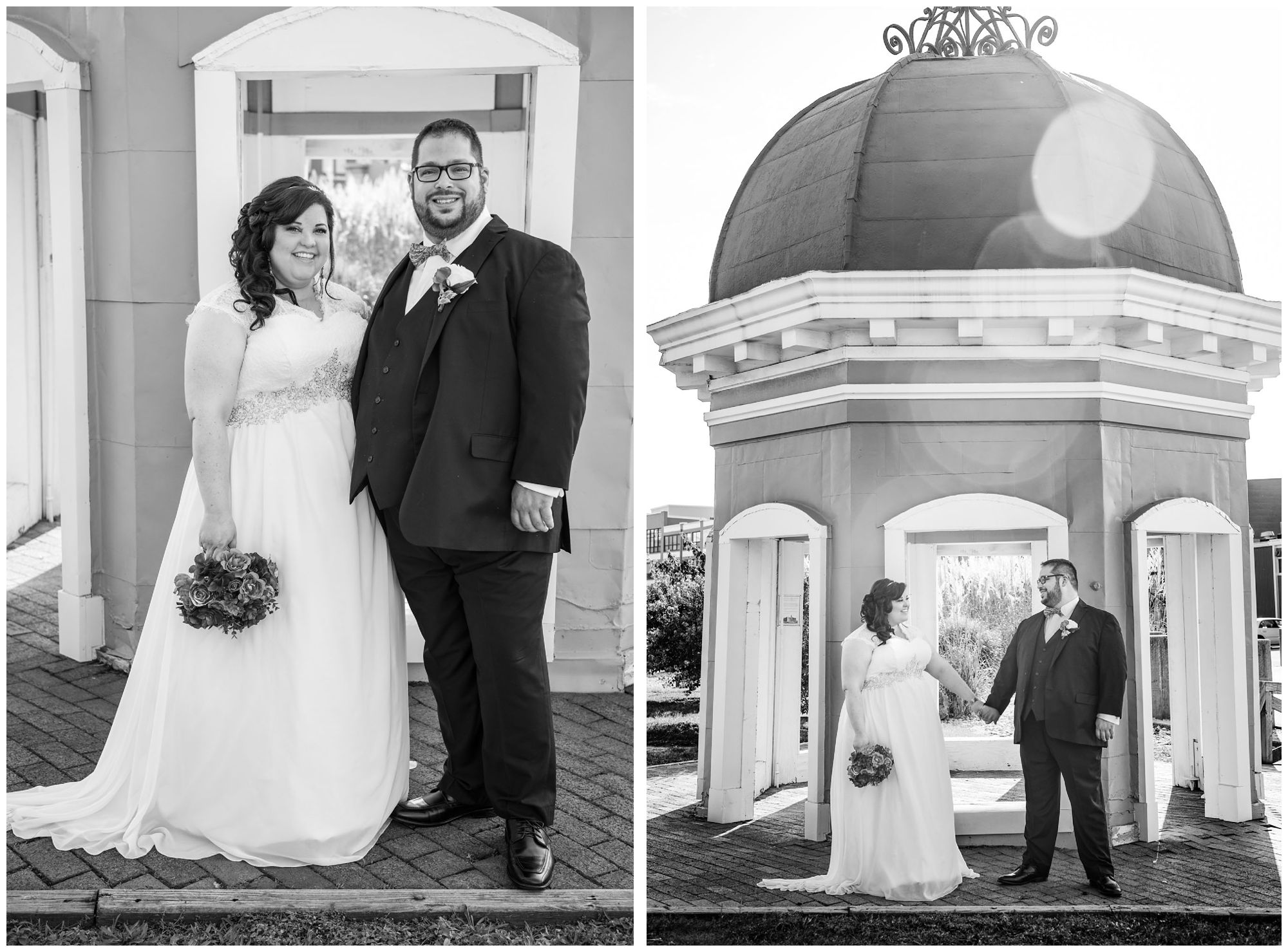 Bride and groom portraits at Baltimore Museum of Industry wedding