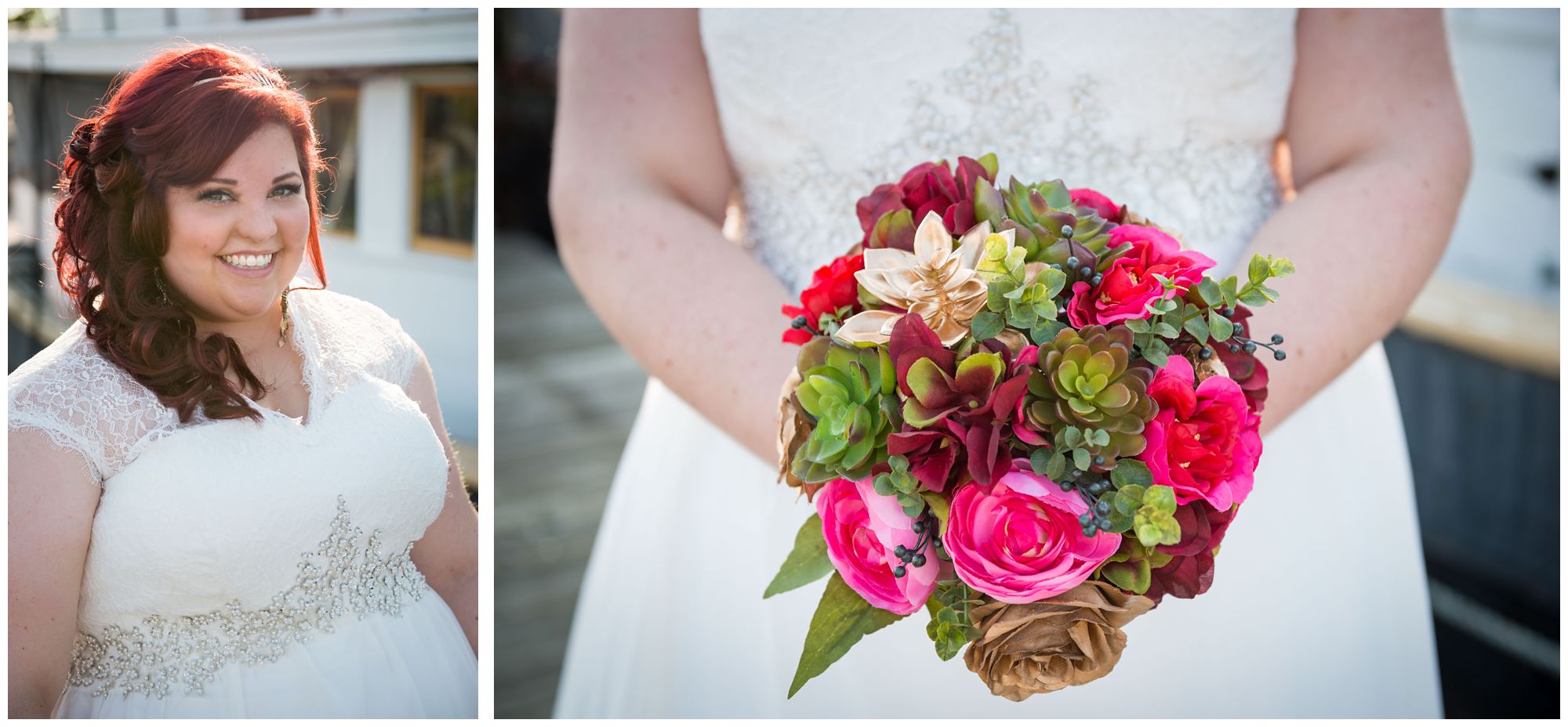 Bride and groom portraits at Baltimore Museum of Industry wedding