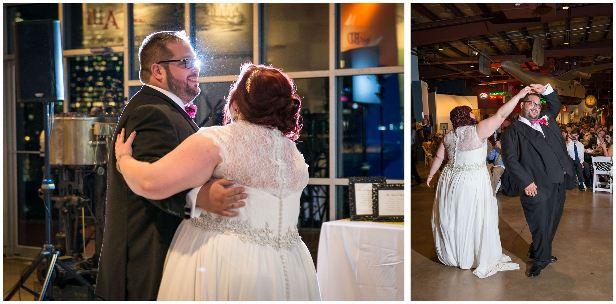 First dance during wedding reception at Baltimore Museum of Industry