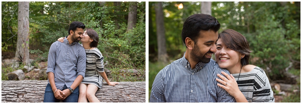 Engagement session in forest at Green Spring Gardens in Alexandria, Virginia