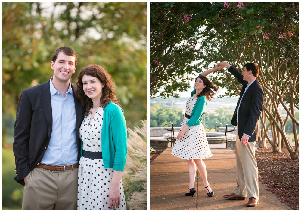 engaged couple at Libby Hill Park